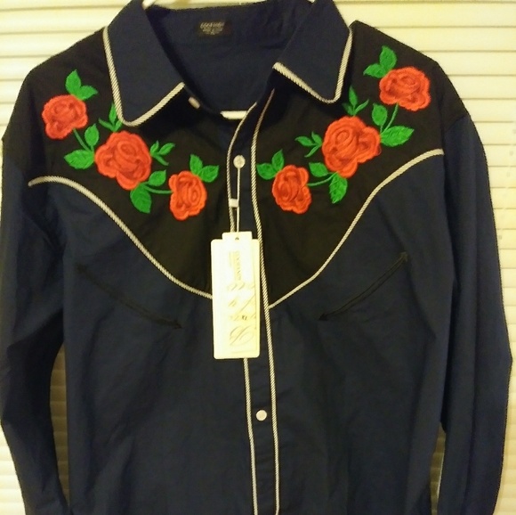 Nwtmens Coofandy Embroidered Western 